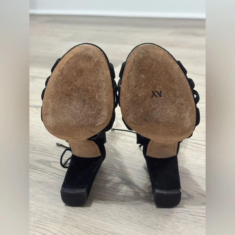 Alexandre Birman Loretta Black Suede Cutout Block Heels Size 41 /11 US $995 EUC - Picture 11 of 15